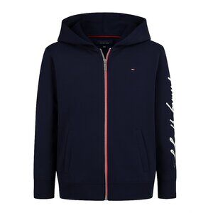 NWT- Tommy Hilfiger Boys Navy Signature Zip Hoodie – Size 6